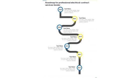 Roadmap For Professional Electrical Contract Services Tender One Pager Sample Example Document Roadmap For Professional Electrical Contract Services Tender One Pager Sample Example Document