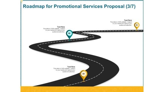 Roadmap For Promotional Services Proposal Three Stage Process Ppt Portfolio Layouts PDF