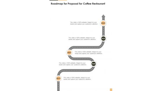 Roadmap For Proposal For Coffee Restaurant One Pager Sample Example Document