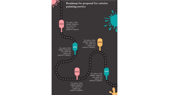 Roadmap For Proposal For Exterior Painting Service One Pager Sample Example Document Roadmap For Proposal For Exterior Painting Service One Pager Sample Example Document