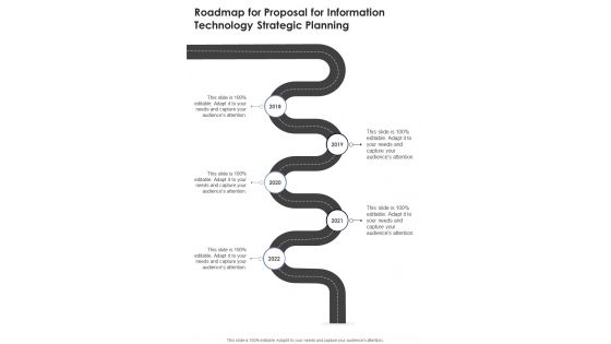 Roadmap For Proposal For Information Technology Strategic Planning One Pager Sample Example Document Roadmap For Proposal For Information Technology Strategic Planning One Pager Sample Example Document