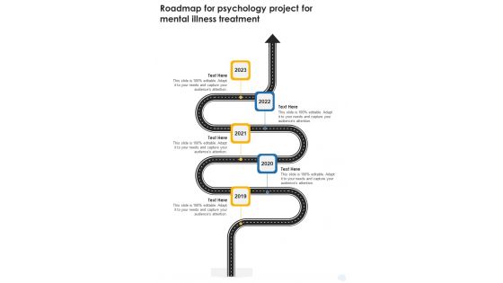 Roadmap For Psychology Project For Mental Illness Treatment One Pager Sample Example Document