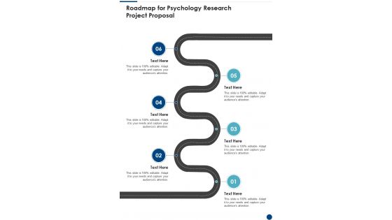 Roadmap For Psychology Research Project Proposal One Pager Sample Example Document