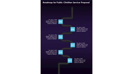 Roadmap For Public Christian Service Proposal One Pager Sample Example Document Roadmap For Public Christian Service Proposal One Pager Sample Example Document