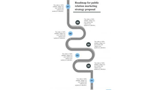 Roadmap For Public Relation Marketing Strategy Proposal One Pager Sample Example Document