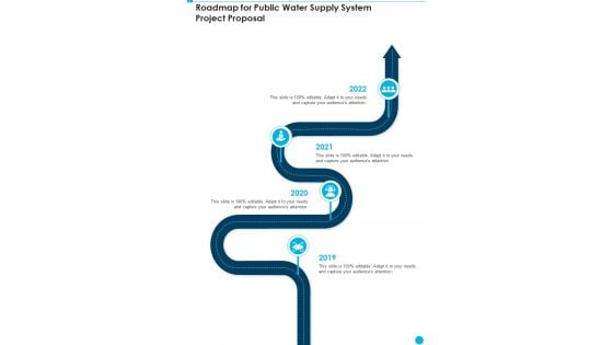 Roadmap For Public Water Supply System Project Proposal One Pager Sample Example Document