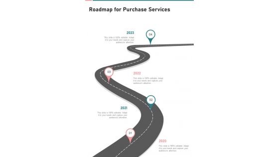 Roadmap For Purchase Services One Pager Sample Example Document