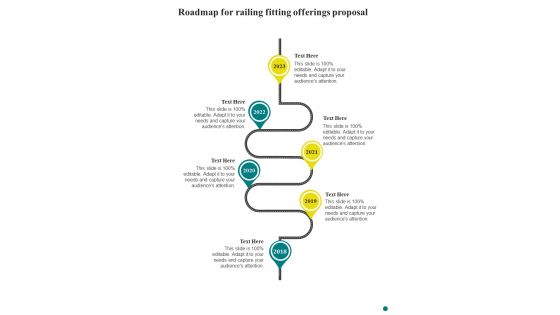 Roadmap For Railing Fitting Offerings Proposal One Pager Sample Example Document Roadmap For Railing Fitting Offerings Proposal One Pager Sample Example Document