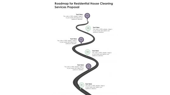 Roadmap For Residential House Cleaning Services Proposal One Pager Sample Example Document