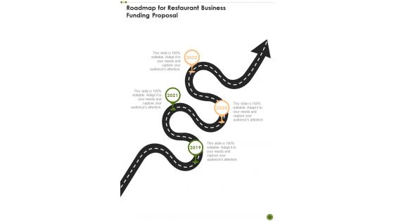 Roadmap For Restaurant Business Funding Proposal One Pager Sample Example Document Roadmap For Restaurant Business Funding Proposal One Pager Sample Example Document