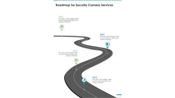 Roadmap For Security Camera Services One Pager Sample Example Document