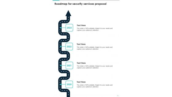 Roadmap For Security Services Proposal One Pager Sample Example Document