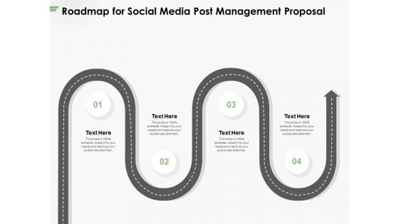 Roadmap For Social Media Post Management Proposal Ppt PowerPoint Presentation File Format Ideas PDF