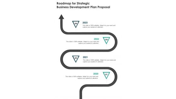 Roadmap For Strategic Business Development Plan Proposal One Pager Sample Example Document Roadmap For Strategic Business Development Plan Proposal One Pager Sample Example Document