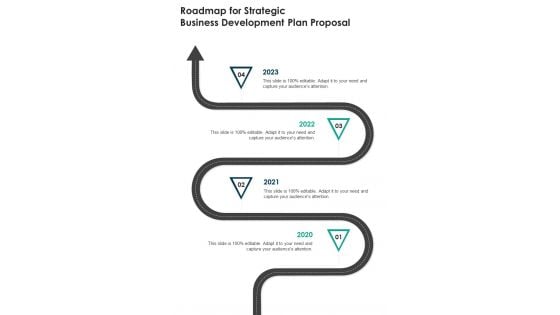 Roadmap For Strategic Business Development Plan Proposal One Pager Sample Example Document