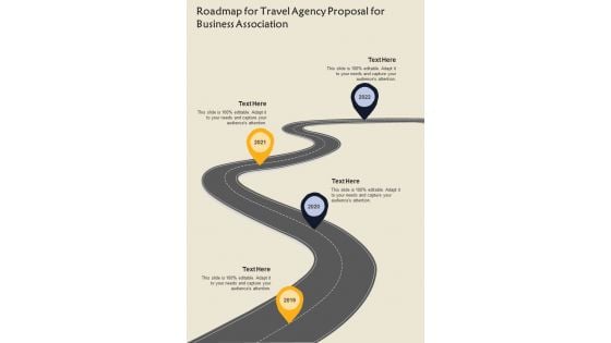 Roadmap For Travel Agency Proposal For Business Association One Pager Sample Example Document Roadmap For Travel Agency Proposal For Business Association One Pager Sample Example Document