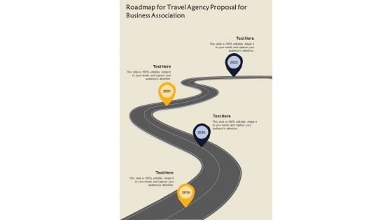 Roadmap For Travel Agency Proposal For Business Association One Pager Sample Example Document