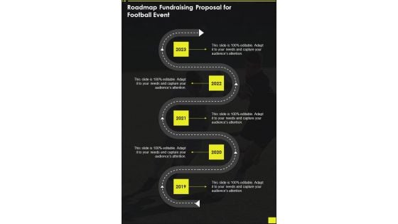 Roadmap Fundraising Proposal For Football Event One Pager Sample Example Document Roadmap Fundraising Proposal For Football Event One Pager Sample Example Document