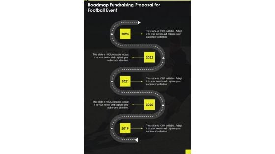 Roadmap Fundraising Proposal For Football Event One Pager Sample Example Document