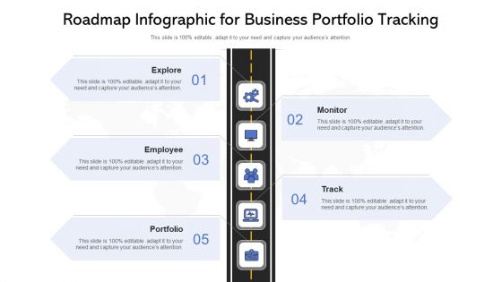 Roadmap Infographic For Business Portfolio Tracking Ppt PowerPoint Presentation File Mockup PDF