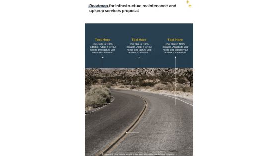 Roadmap Infrastructure Maintenance Upkeep Services Proposal One Pager Sample Example Document
