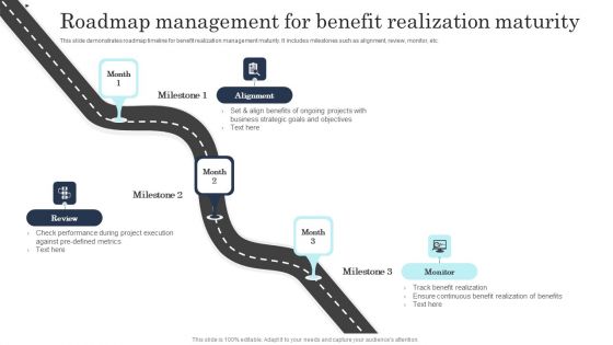 Roadmap Management For Benefit Realization Maturity Designs PDF