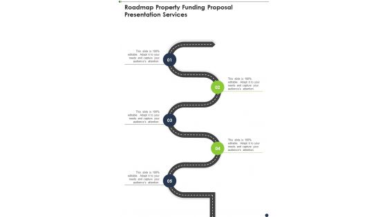 Roadmap Property Funding Proposal Presentation Services One Pager Sample Example Document