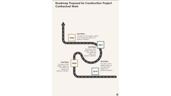 Roadmap Proposal For Construction Project Contractual Work Wd One Pager Sample Example Document Roadmap Proposal For Construction Project Contractual Work Wd One Pager Sample Example Document