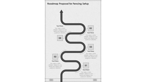 Roadmap Proposal For Fencing Setup One Pager Sample Example Document Roadmap Proposal For Fencing Setup One Pager Sample Example Document