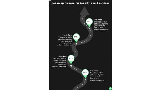 Roadmap Proposal For Security Guard Services One Pager Sample Example Document Roadmap Proposal For Security Guard Services One Pager Sample Example Document