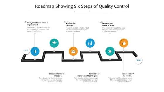 Roadmap Showing Six Steps Of Quality Control Ppt PowerPoint Presentation Infographics Images PDF