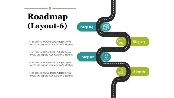 Roadmap Template 6 Ppt PowerPoint Presentation Ideas Graphics Tutorials