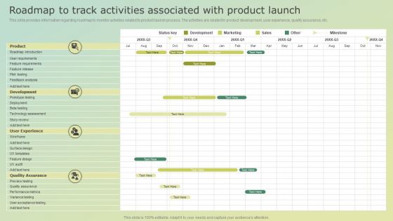 Roadmap To Track Activities Associated With Product Launch Template PDF