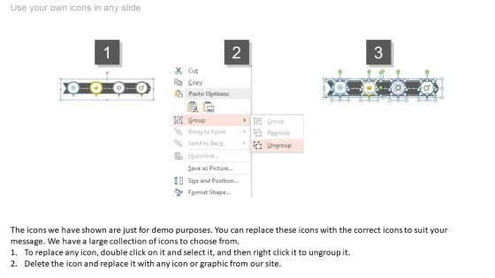 Roadmap With Year Based Timeline And Icons Powerpoint Slides