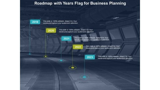Roadmap With Years Flag For Business Planning Ppt Powerpoint Presentation Icon Inspiration