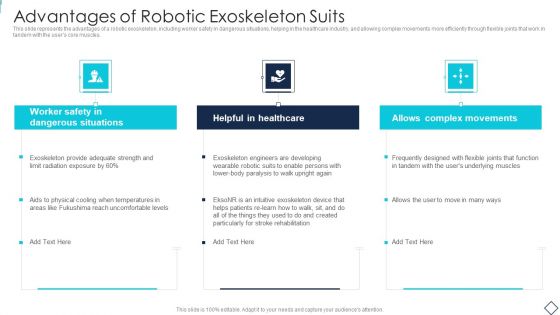 Robotic Armor IT Advantages Of Robotic Exoskeleton Suits Portrait PDF
