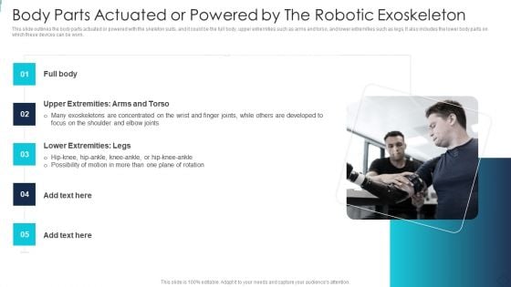 Robotic Armor IT Body Parts Actuated Or Powered By The Robotic Exoskeleton Download PDF