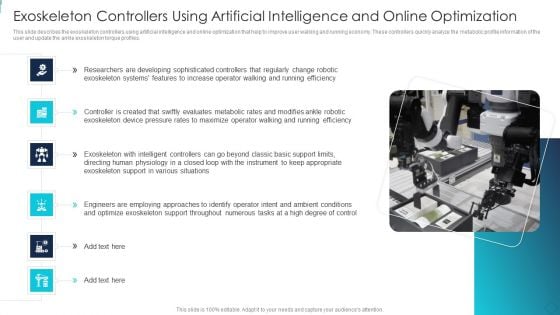 Robotic Armor IT Exoskeleton Controllers Using Artificial Intelligence And Online Infographics PDF