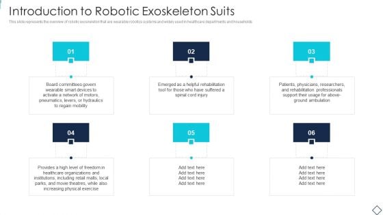 Robotic Armor IT Introduction To Robotic Exoskeleton Suits Diagrams PDF