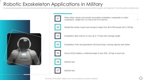 Robotic Armor IT Robotic Exoskeleton Applications In Military Ideas PDF
