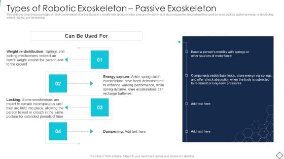 Robotic Armor IT Types Of Robotic Exoskeleton Passive Exoskeleton Rules PDF