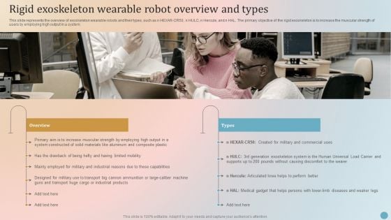 Robotic Exoskeletons Rigid Exoskeleton Wearable Robot Overview And Types Elements PDF