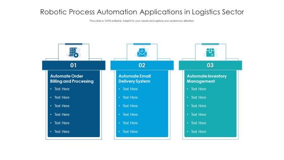 Robotic Process Automation Applications In Logistics Sector Ppt PowerPoint Presentation Styles Ideas PDF