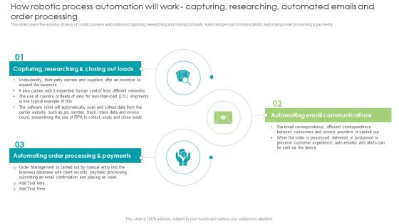 Robotic Process Automation How Robotic Process Automation Will Work Capturing Ideas PDF