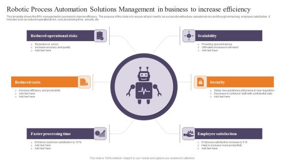 Robotic Process Automation Solutions Management In Business To Increase Efficiency Background PDF Robotic Process Automation Solutions Management In Business To Increase Efficiency Background PDF