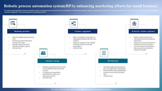 Robotic Process Automation Systemrpa Enhancing Marketing Efforts For Small Business Themes PDF