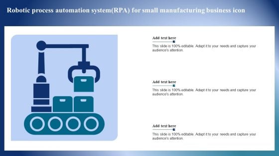 Robotic Process Automation Systemrpa For Small Manufacturing Business Icon Mockup PDF