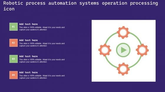 Robotic Process Automation Systems Operation Processing Icon Demonstration PDF