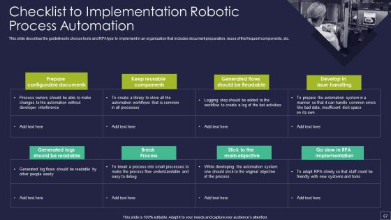 Robotic Process Automation Technology Ppt PowerPoint Presentation Complete Deck With Slides Slide67