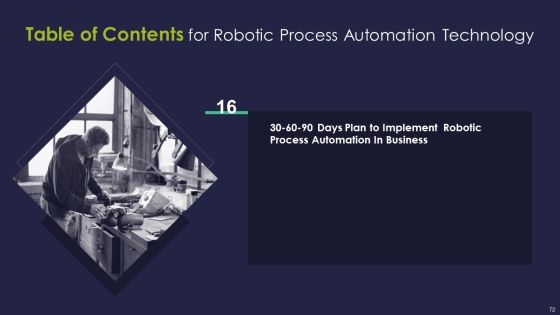 Robotic Process Automation Technology Ppt PowerPoint Presentation Complete Deck With Slides Slide72